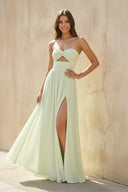 Strapless Cutout Maxi Dress in Mint Green - SHE IS ME