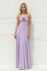 Strapless Gown With Flower in Lilac - KISS BRIDAL