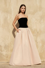 Strapless Gown With Pockets in Champagne - KISS BRIDAL