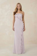Strapless Ruffled Sheath Bridesmaid Dress in Dusk - KISS BRIDAL Bridesmaid Dresses