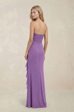 Strapless Ruffled Sheath Bridesmaid Dress in Wisteria - KISS BRIDAL Bridesmaid Dresses