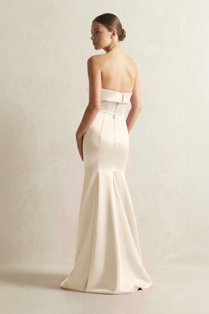 Strapless Satin Mermaid Bridesmaid Dress in Buttercream - KISS BRIDAL Bridesmaid Dresses