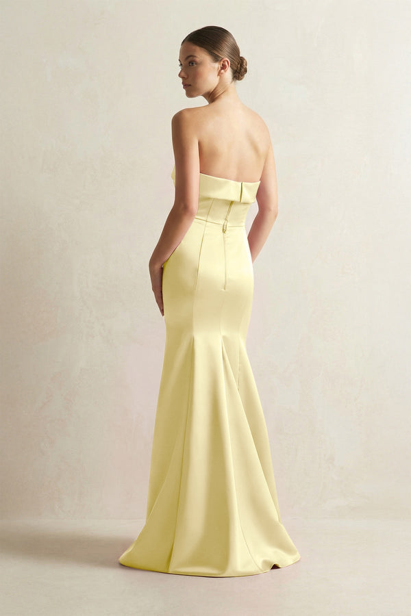 Strapless Satin Mermaid Bridesmaid Dress in Buttercup - KISS BRIDAL Bridesmaid Dresses