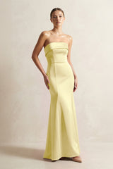 Strapless Satin Mermaid Bridesmaid Dress in Buttercup - KISS BRIDAL Bridesmaid Dresses