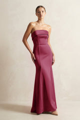 Strapless Satin Mermaid Bridesmaid Dress in Desert Rose - KISS BRIDAL Bridesmaid Dresses