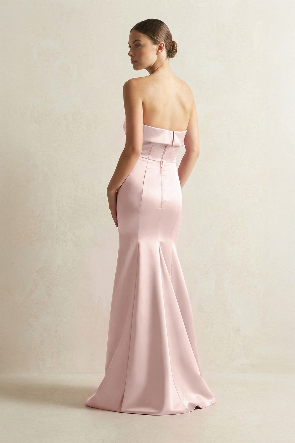 Strapless Satin Mermaid Bridesmaid Dress in English Rose - KISS BRIDAL Bridesmaid Dresses