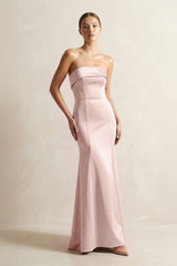 Strapless Satin Mermaid Bridesmaid Dress in English Rose - KISS BRIDAL Bridesmaid Dresses