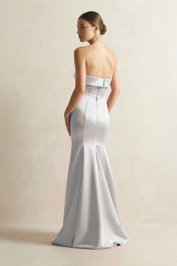 Strapless Satin Mermaid Bridesmaid Dress in Frost - KISS BRIDAL Bridesmaid Dresses