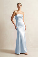 Strapless Satin Mermaid Bridesmaid Dress in Ice - KISS BRIDAL Bridesmaid Dresses