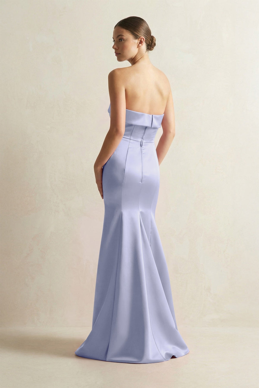 Strapless Satin Mermaid Bridesmaid Dress in Lavender - KISS BRIDAL Bridesmaid Dresses