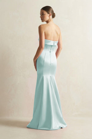 Strapless Satin Mermaid Bridesmaid Dress in Mist - KISS BRIDAL Bridesmaid Dresses