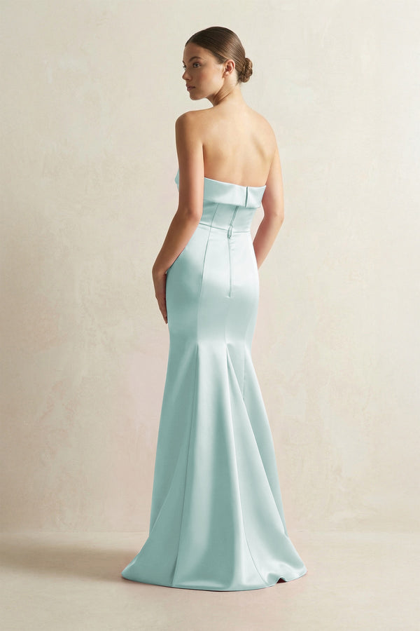 Strapless Satin Mermaid Bridesmaid Dress in Mist - KISS BRIDAL Bridesmaid Dresses