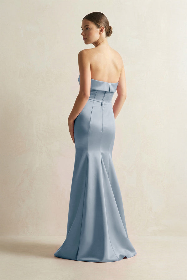 Strapless Satin Mermaid Bridesmaid Dress in Neptune - KISS BRIDAL Bridesmaid Dresses