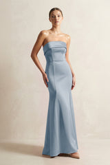 Strapless Satin Mermaid Bridesmaid Dress in Neptune - KISS BRIDAL Bridesmaid Dresses