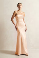 Strapless Satin Mermaid Bridesmaid Dress in Pale Blush - KISS BRIDAL Bridesmaid Dresses