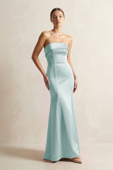 Strapless Satin Mermaid Bridesmaid Dress in Sage - KISS BRIDAL Bridesmaid Dresses