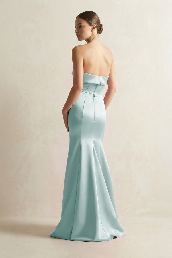 Strapless Satin Mermaid Bridesmaid Dress in Sage - KISS BRIDAL Bridesmaid Dresses