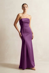 Strapless Satin Mermaid Bridesmaid Dress in Sangria - KISS BRIDAL Bridesmaid Dresses