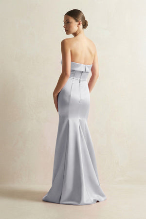 Strapless Satin Mermaid Bridesmaid Dress in Silver - KISS BRIDAL Bridesmaid Dresses