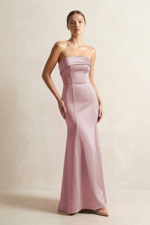 Strapless Satin Mermaid Bridesmaid Dress in Toffee - KISS BRIDAL Bridesmaid Dresses