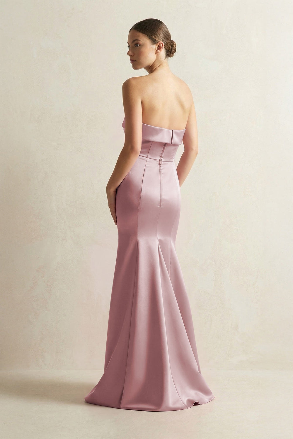Strapless Satin Mermaid Bridesmaid Dress in Toffee - KISS BRIDAL Bridesmaid Dresses