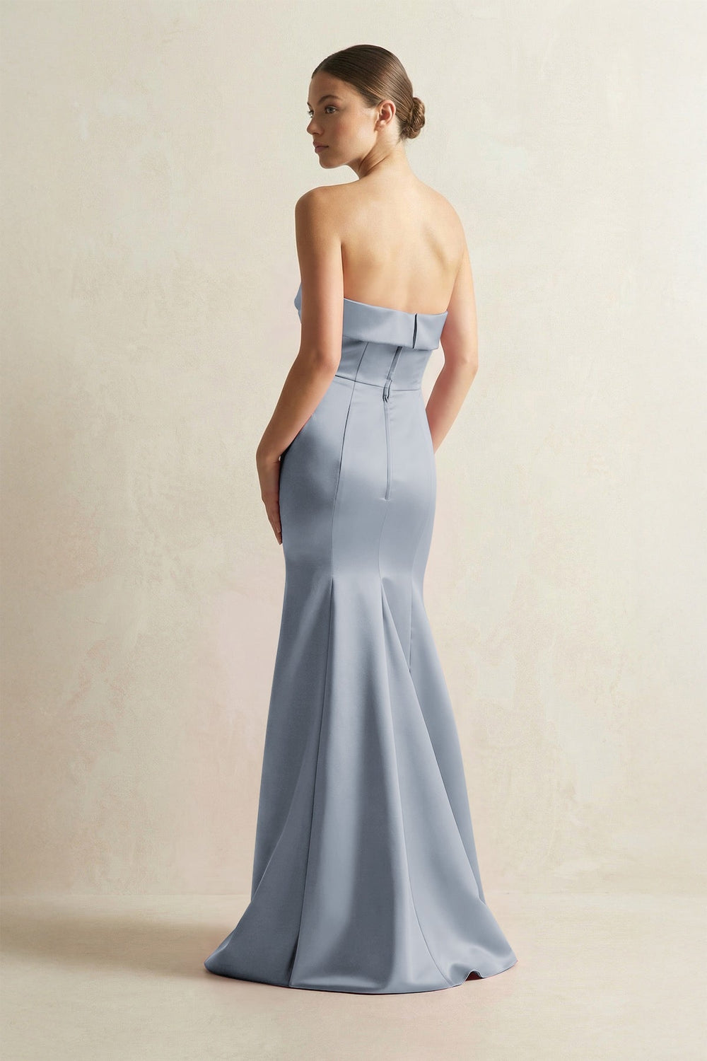 Strapless Satin Mermaid Bridesmaid Dress in Twilight - KISS BRIDAL Bridesmaid Dresses