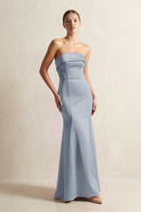 Strapless Satin Mermaid Bridesmaid Dress in Twilight - KISS BRIDAL Bridesmaid Dresses
