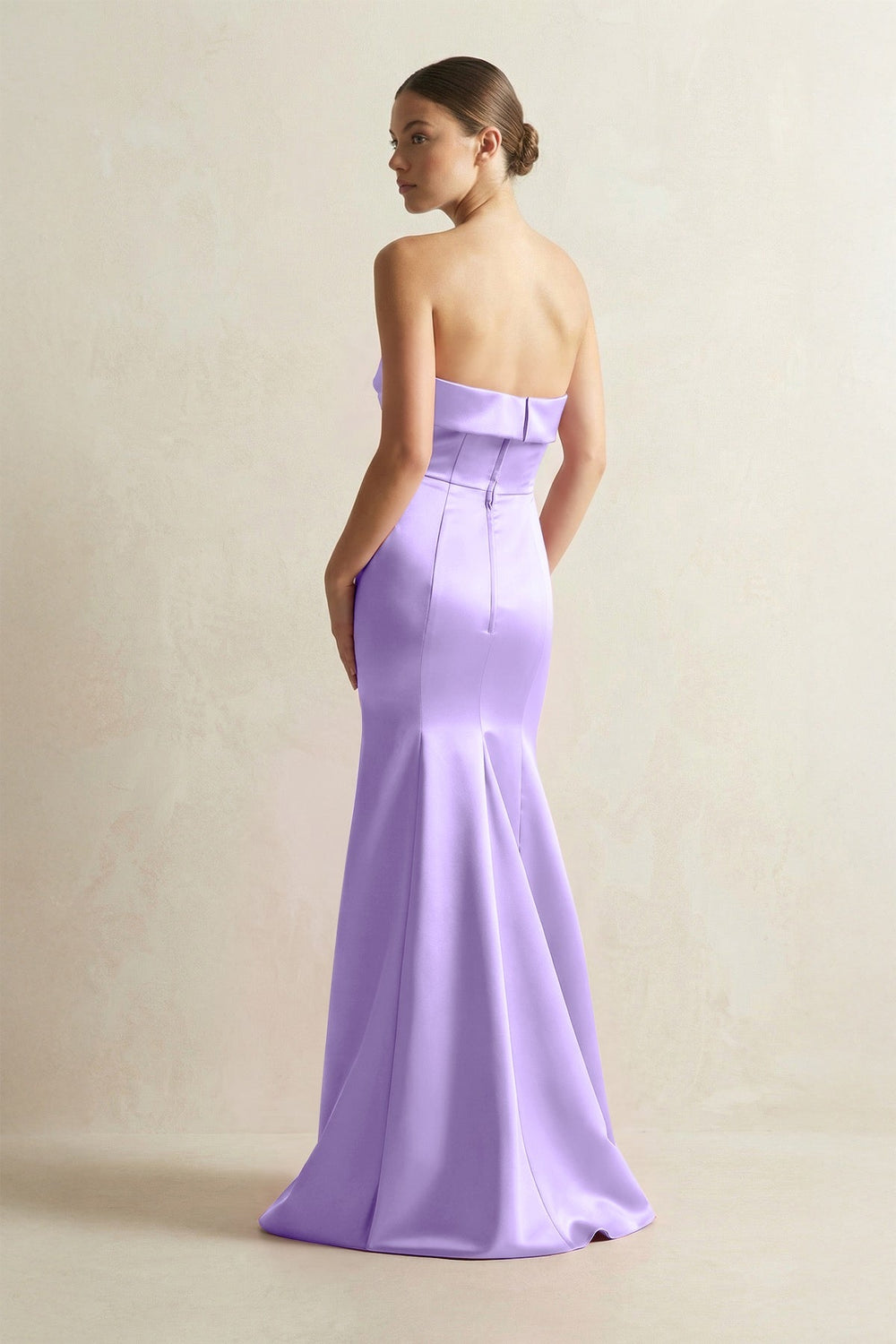 Strapless Satin Mermaid Bridesmaid Dress in Vintage Mauve - KISS BRIDAL Bridesmaid Dresses