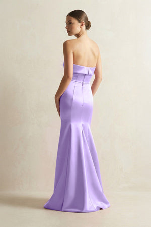 Strapless Satin Mermaid Bridesmaid Dress in Vintage Mauve - KISS BRIDAL Bridesmaid Dresses