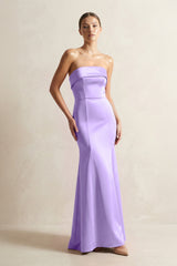 Strapless Satin Mermaid Bridesmaid Dress in Vintage Mauve - KISS BRIDAL Bridesmaid Dresses