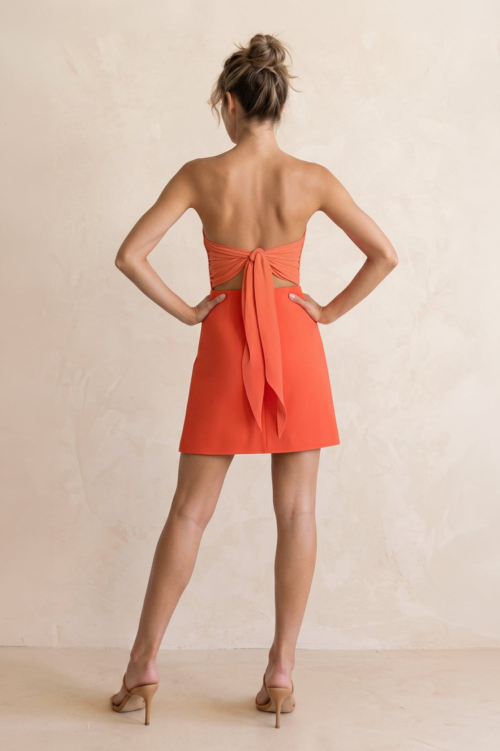 Strapless Sheath Keyhole Mini Dress in Orange – KISS BRIDAL Dresses