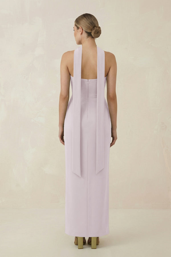Strapless Sheath Midi Bridesmaid Dress With Ribbon in Dusk - KISS BRIDAL Bridesmaid Dresses