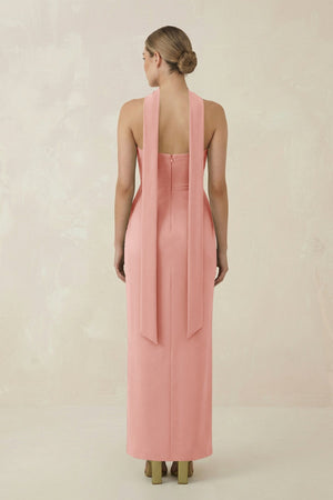 Strapless Sheath Midi Bridesmaid Dress With Ribbon in Rose Petal - KISS BRIDAL Bridesmaid Dresses