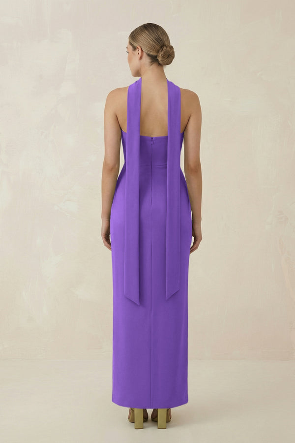 Strapless Sheath Midi Bridesmaid Dress With Ribbon in Tahiti - KISS BRIDAL Bridesmaid Dresses