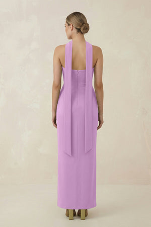 Strapless Sheath Midi Bridesmaid Dress With Ribbon in Vintage Mauve - KISS BRIDAL Bridesmaid Dresses