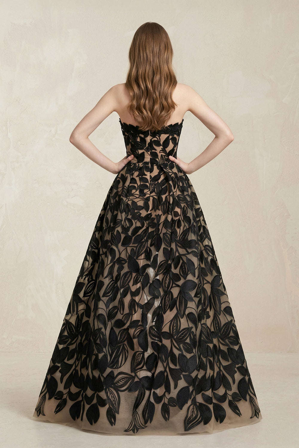 Sweetheart A - Line Appliqued Wedding Dress in Black - KISS BRIDAL Wedding Dresses