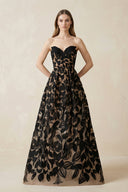 Sweetheart A - Line Appliqued Wedding Dress in Black - SHE IS ME Wedding Dresses