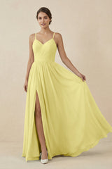 Sweetheart A - Line Chiffon Bridesmaid Dress in Buttercup - KISS BRIDAL Bridesmaid Dresses
