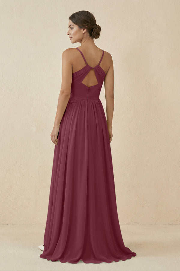 Sweetheart A-Line Chiffon Bridesmaid Dress in Desert Rose (2) | KISSBRIDAL