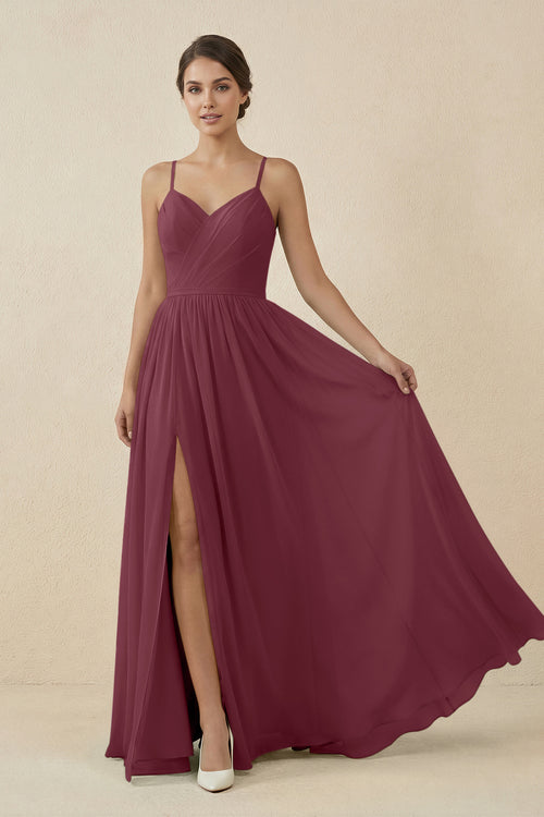 Sweetheart A-Line Chiffon Bridesmaid Dress in Desert Rose | KISSBRIDAL