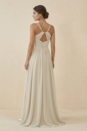 Sweetheart A - Line Chiffon Bridesmaid Dress in Dove Gray - SHE IS ME Bridesmaid Dresses