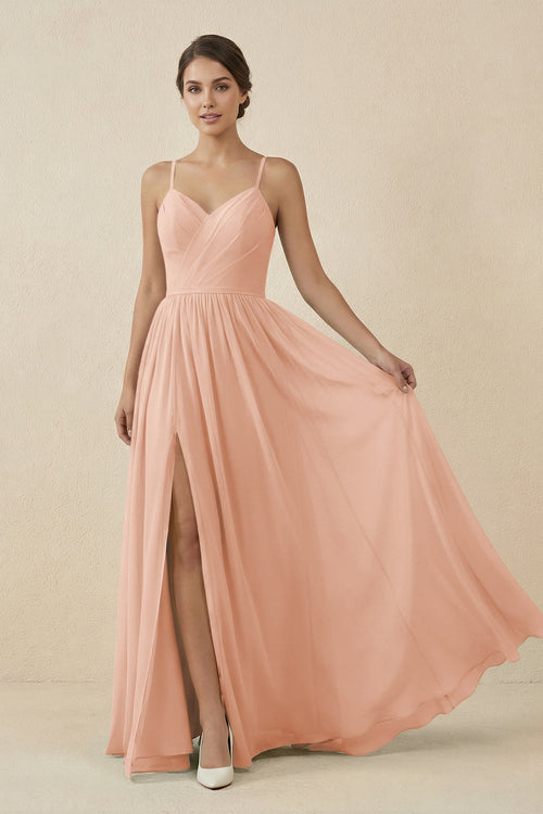 Sweetheart A - Line Chiffon Bridesmaid Dress in English Rose - SHE IS ME Bridesmaid Dresses