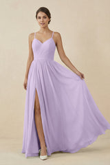 Sweetheart A - Line Chiffon Bridesmaid Dress in Lavender - KISS BRIDAL Bridesmaid Dresses