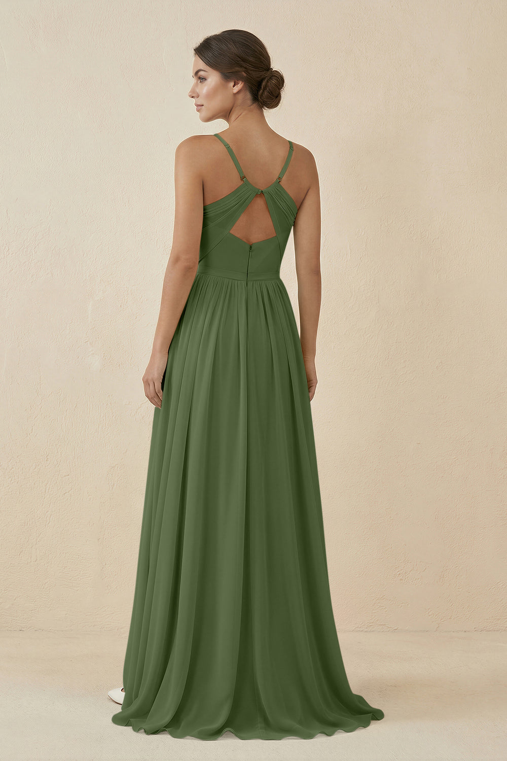 Sweetheart A-Line Chiffon Bridesmaid Dress in Moss