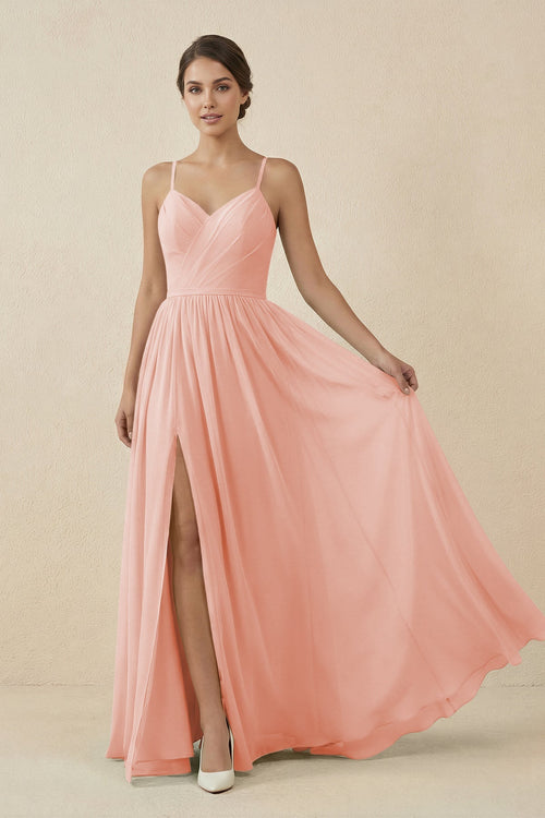 Sweetheart A - Line Chiffon Bridesmaid Dress in Rose Petal - SHE IS ME Bridesmaid Dresses