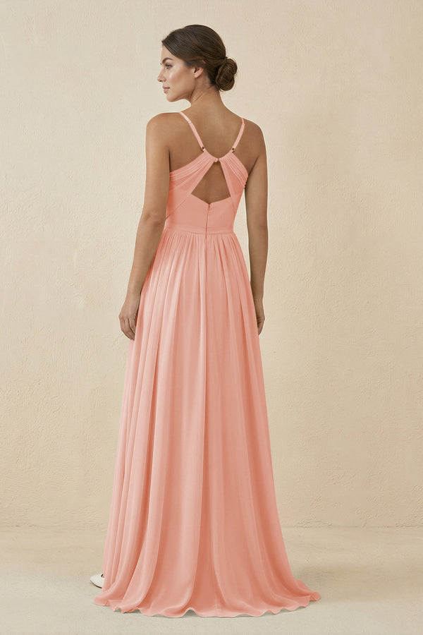 Sweetheart A - Line Chiffon Bridesmaid Dress in Rose Petal - SHE IS ME Bridesmaid Dresses