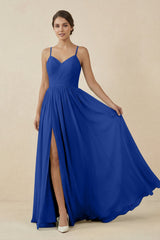 Sweetheart A - Line Chiffon Bridesmaid Dress in Royal Blue - KISS BRIDAL Bridesmaid Dresses