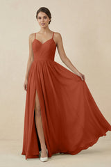 Sweetheart A - Line Chiffon Bridesmaid Dress in Spice - KISS BRIDAL Bridesmaid Dresses