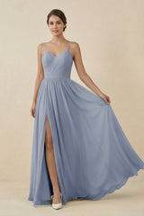 Sweetheart A - Line Chiffon Bridesmaid Dress in Twilight - KISS BRIDAL Bridesmaid Dresses