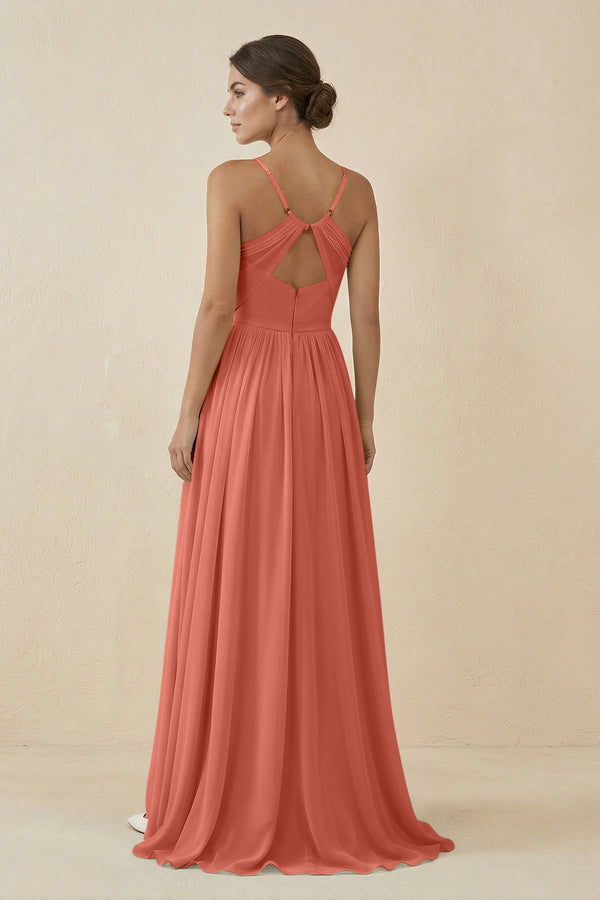Sweetheart A - Line Chiffon Bridesmaid Dress in Wild Rose - SHE IS ME Bridesmaid Dresses